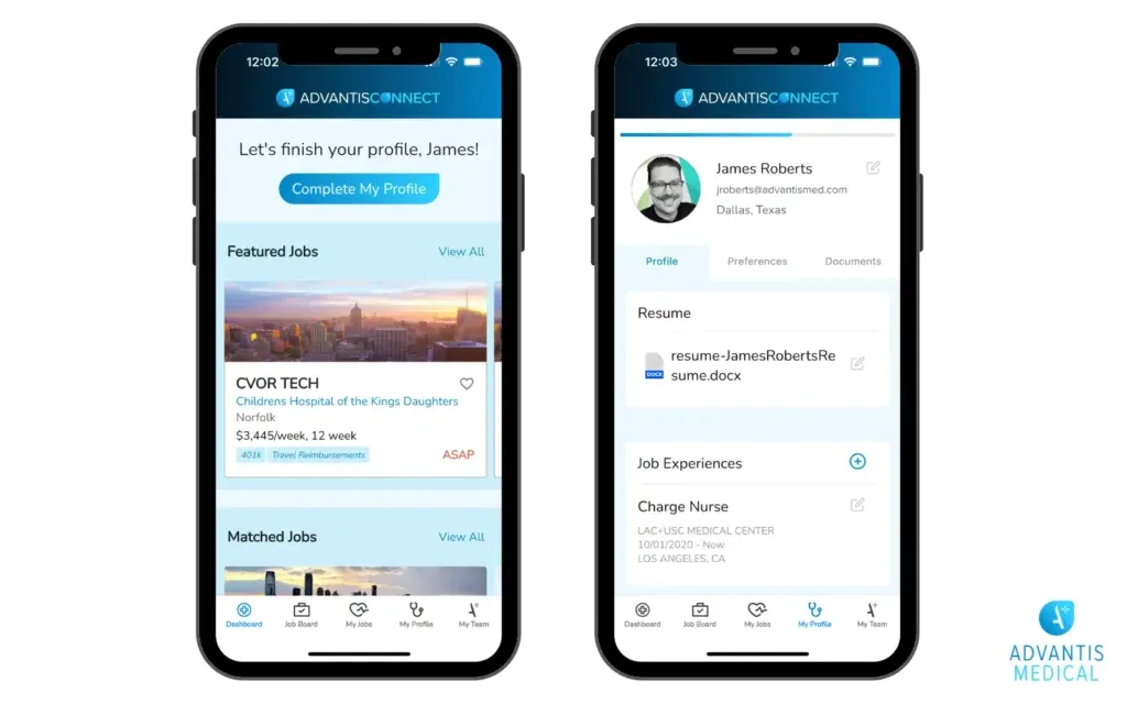 633324fc4ac67415be33e1c0 AdvantisConnect App dashboard and profile