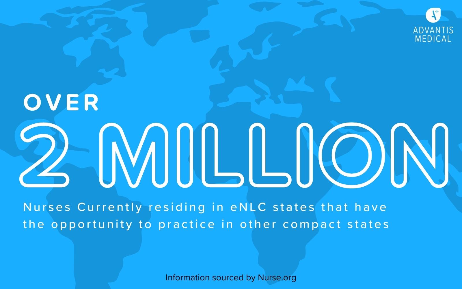 Map Infographic: 2 million nurses have compact state licenses.