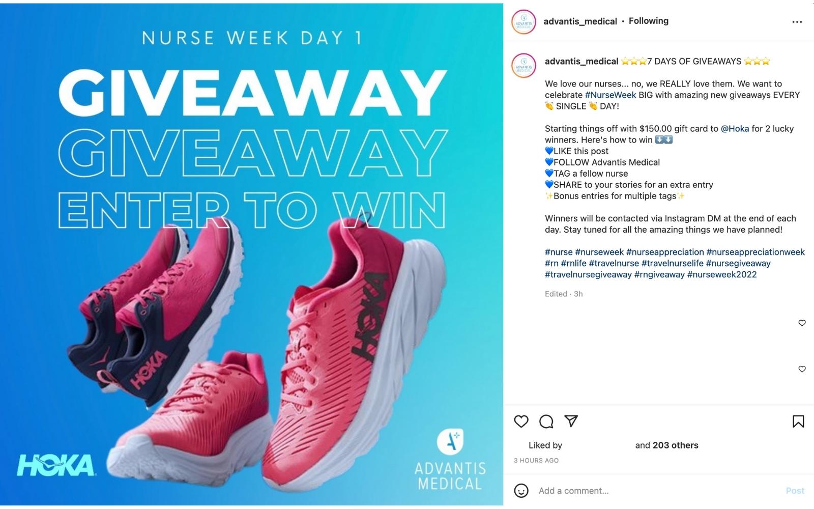 National Nurse Week giveaway ad example for National Hospital Week.
