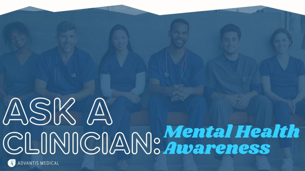 Ask a Clinician series graphic with nurses sitting in the background.